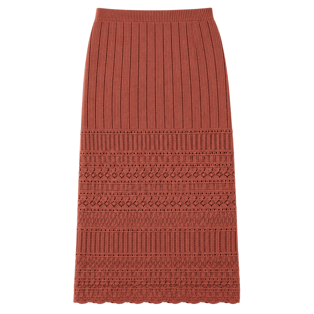Pointelle Knit Pencil Skirt