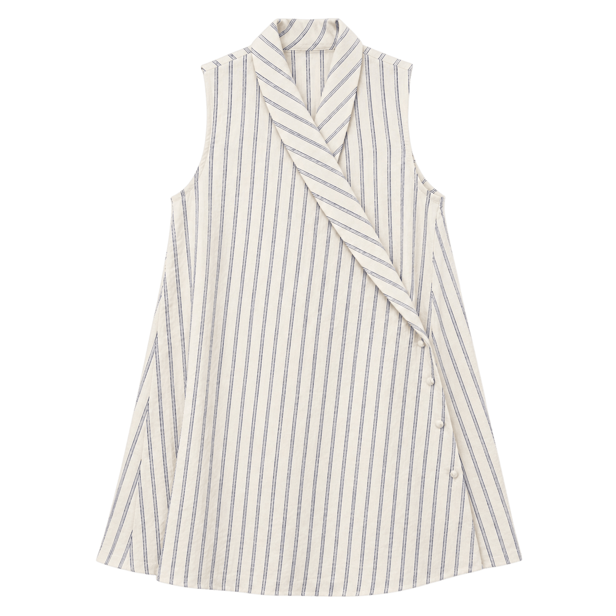 Wrap Collar Swing Dress