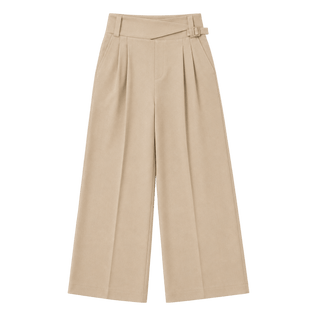 Crossover Waist Wide-Leg Trousers