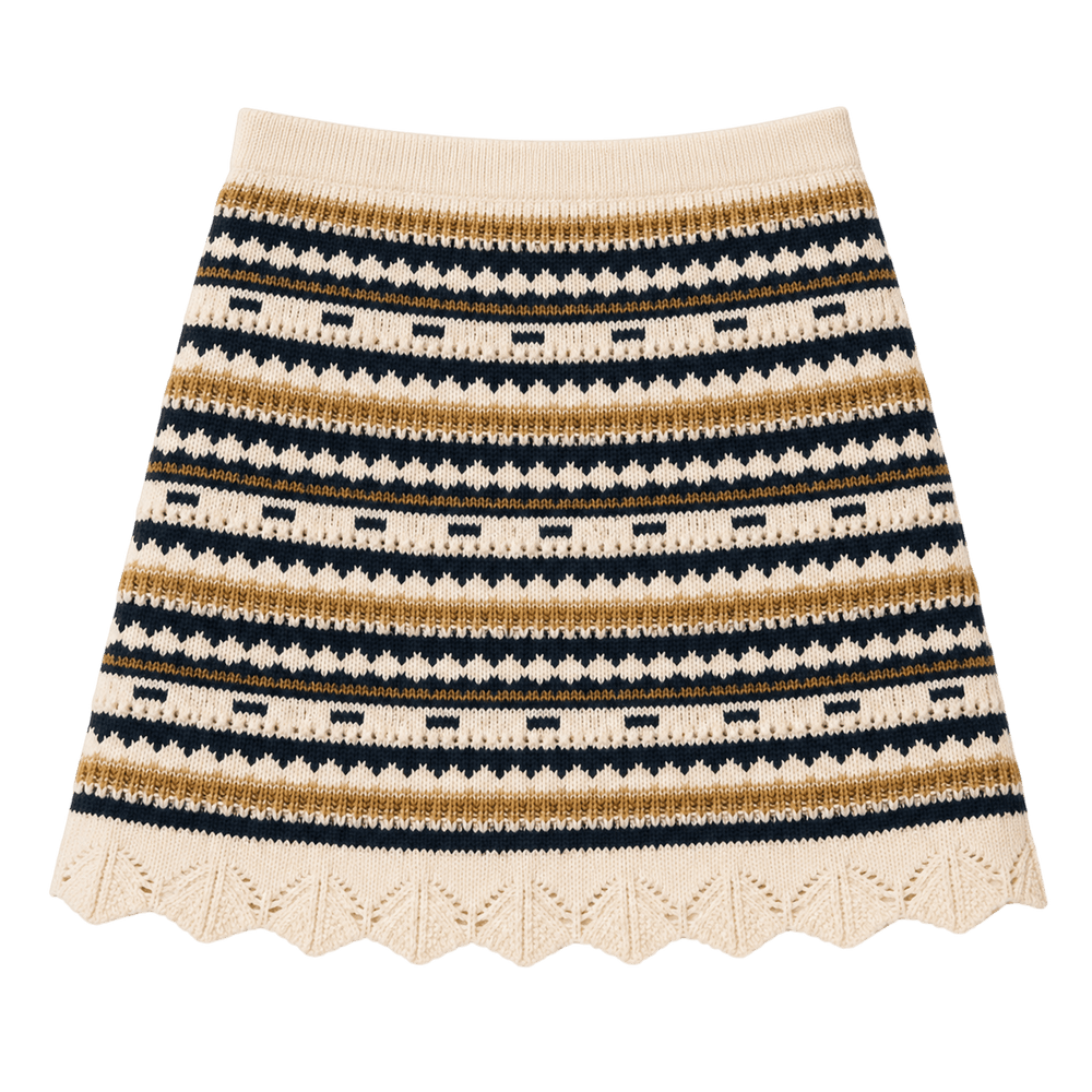 Мини пола от плетиво с шарка Fair Isle