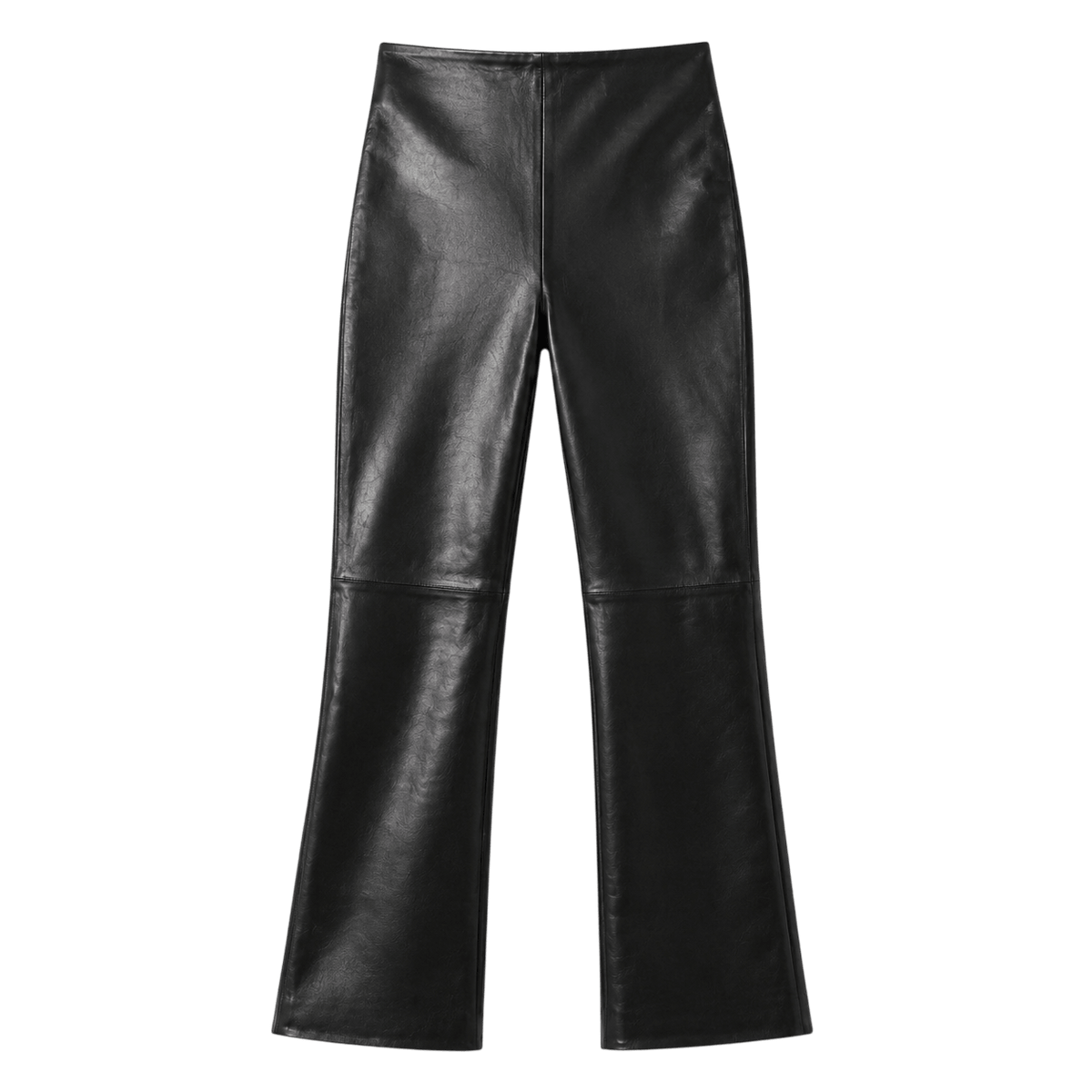Leather Kick-Flare Trousers