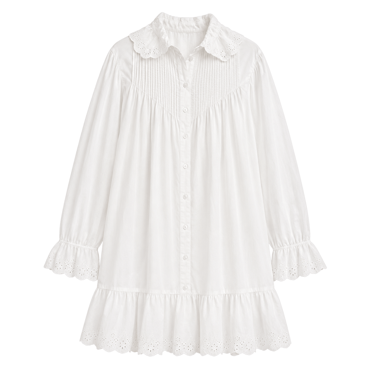 Ruffle Collar Mini Shirt Dress