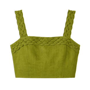Braided Trim Linen Bralette