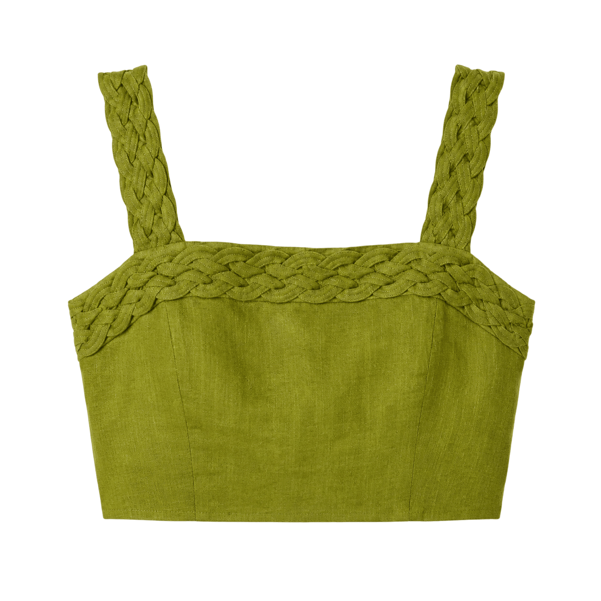 Braided Trim Linen Bralette