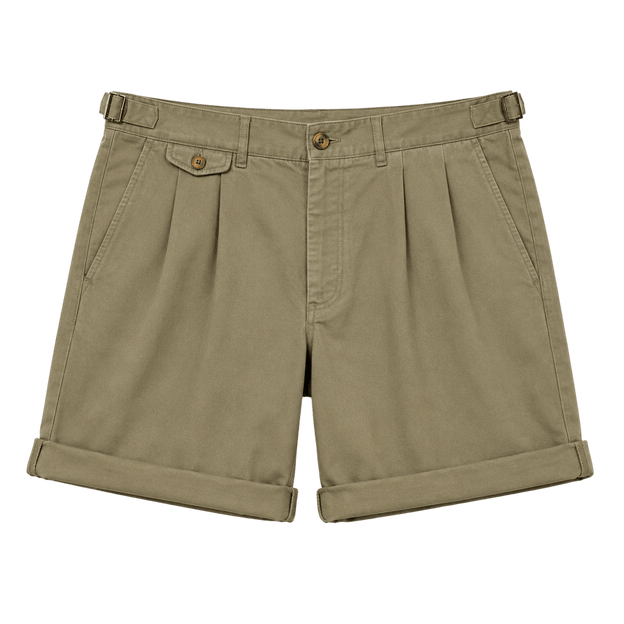 Pleated Chino Shorts