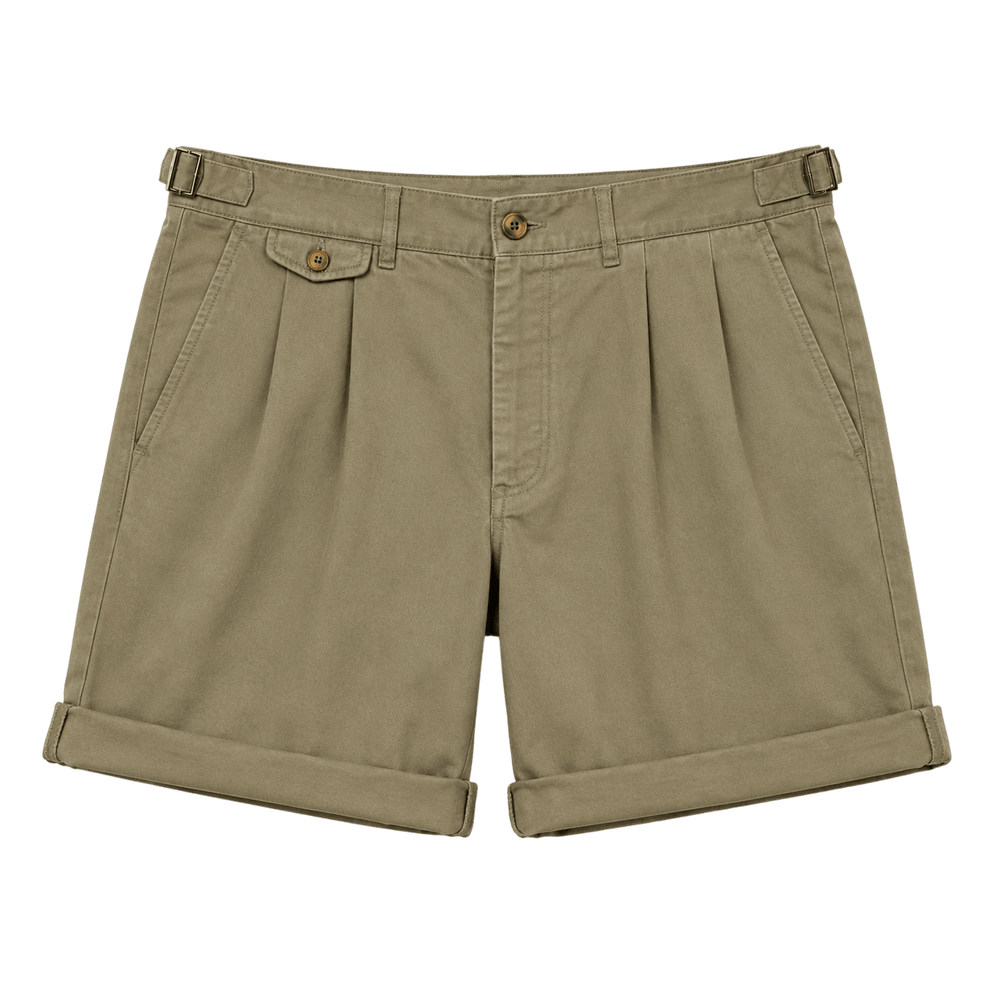 Pleated Chino Shorts