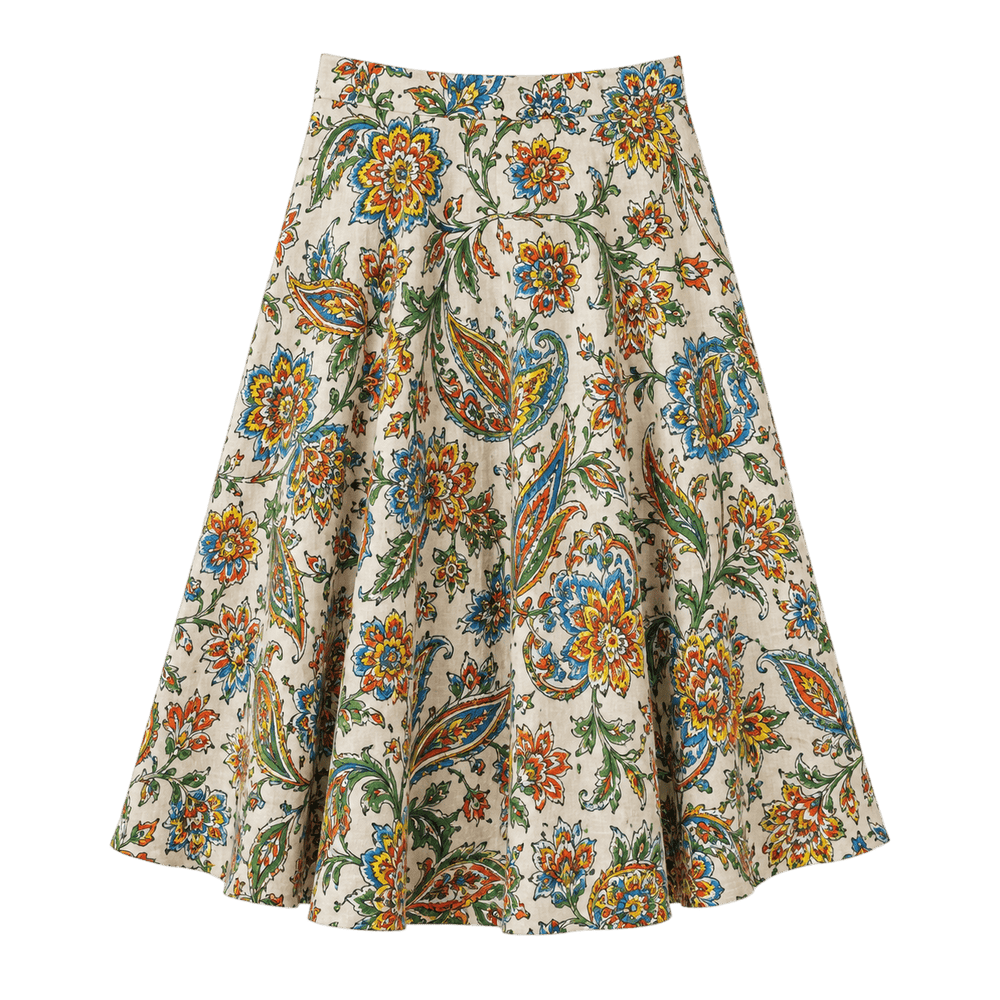 Printed Midi Skirt