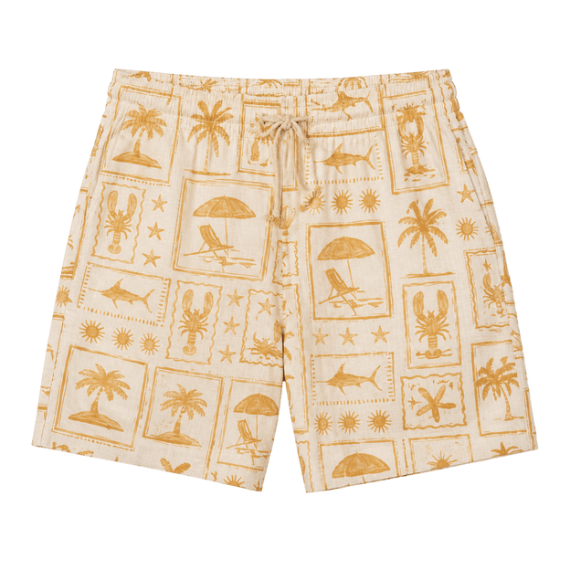 Postcard Print Shorts