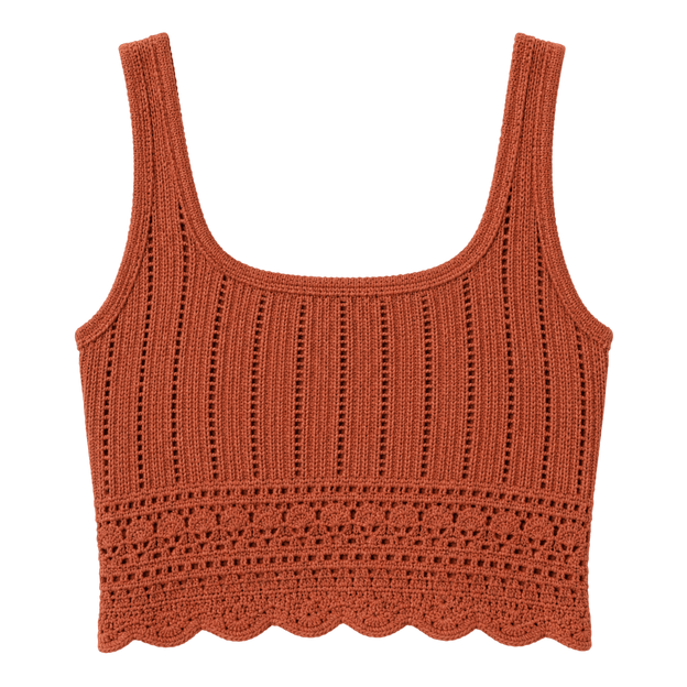 Pointelle Knit Crop Tank