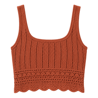 Pointelle Knit Crop Tank
