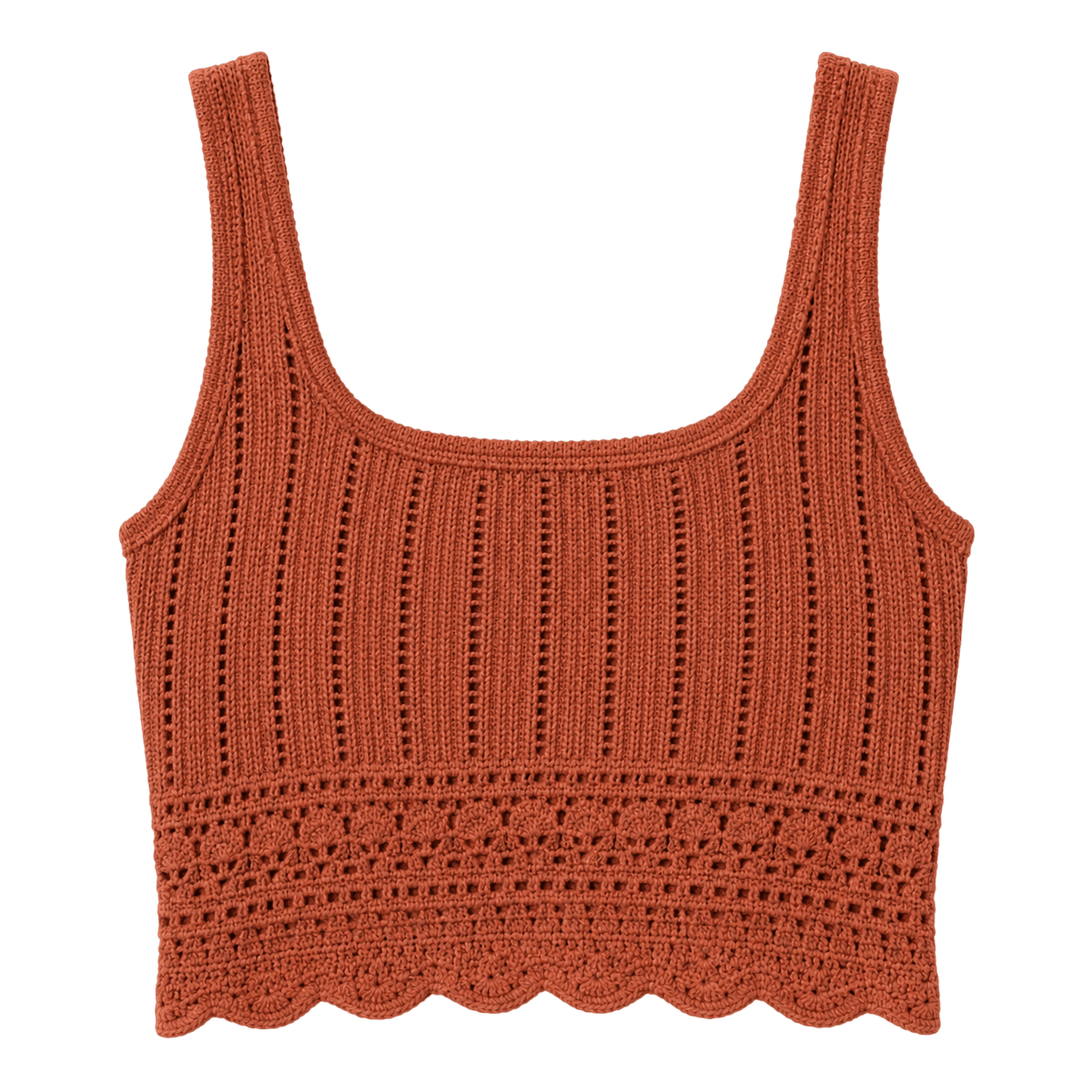 Pointelle Knit Crop Tank