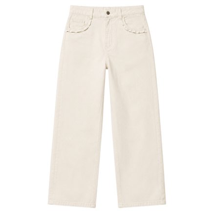 Curved Pocket Straight-Leg Jeans