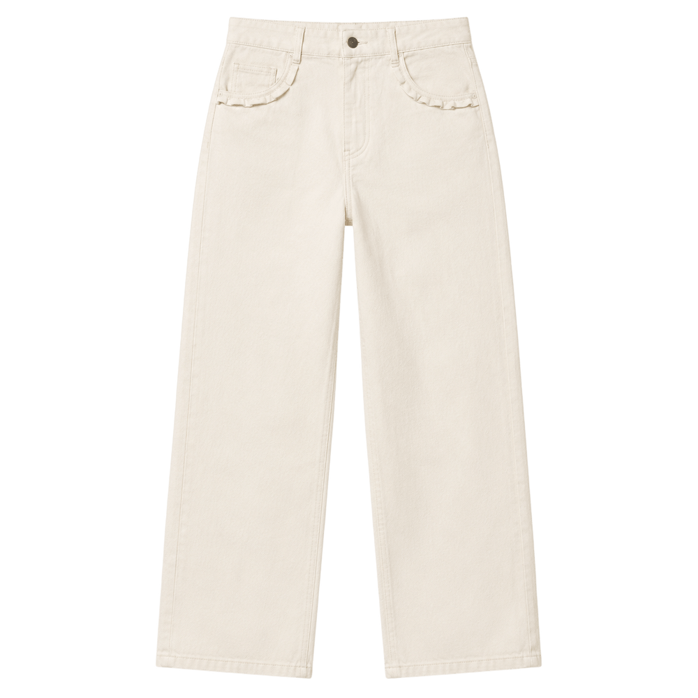 Curved Pocket Straight-Leg Jeans