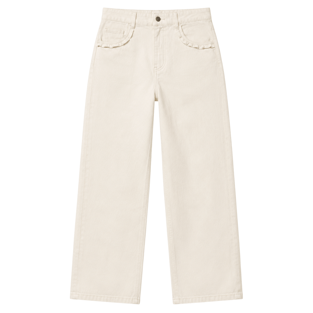 Curved Pocket Straight-Leg Jeans