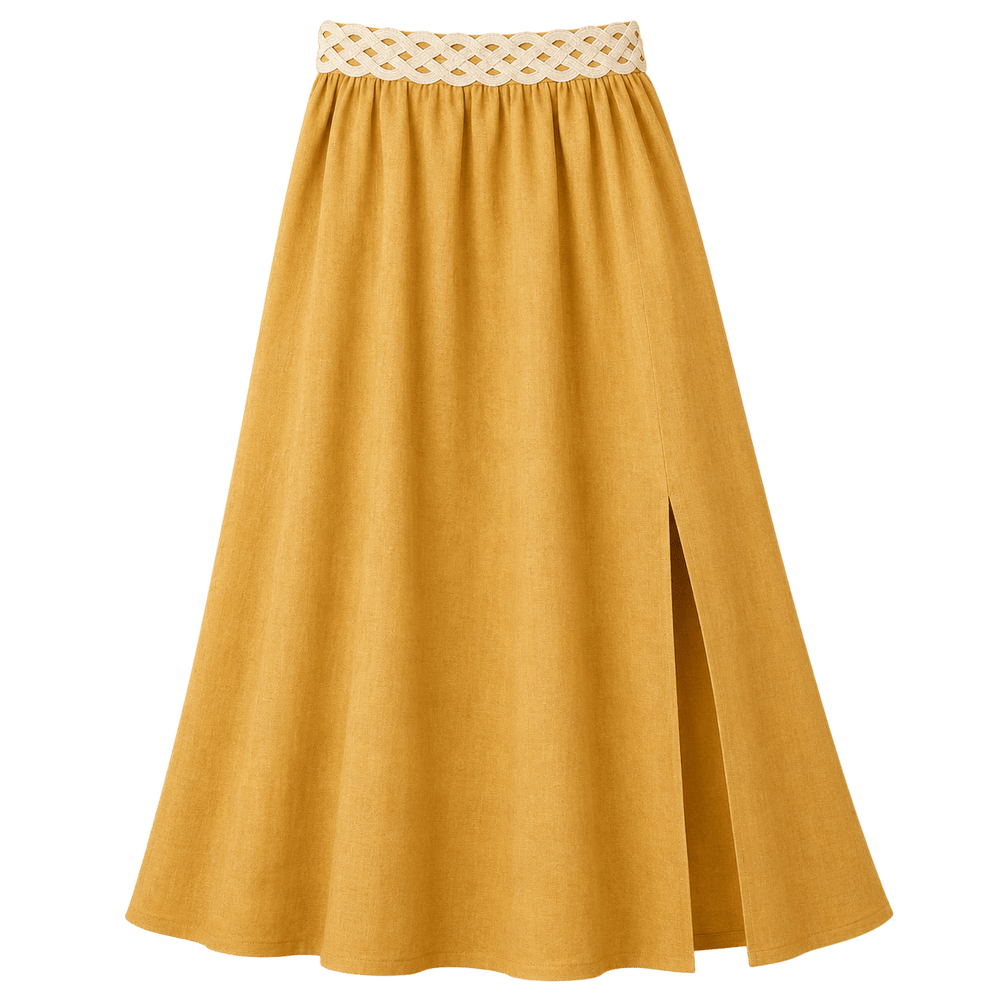 Braided Waist Maxi Skirt