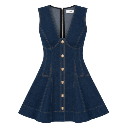 Fit-and-Flare Denim Mini Dress