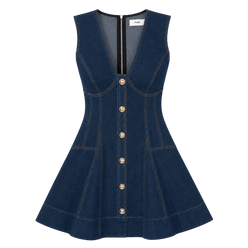 Fit-and-Flare Denim Mini Dress