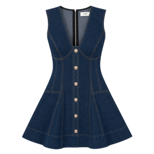 Fit-and-Flare Denim Mini Dress