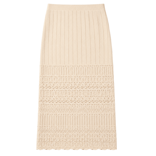 Pointelle Knit Pencil Skirt