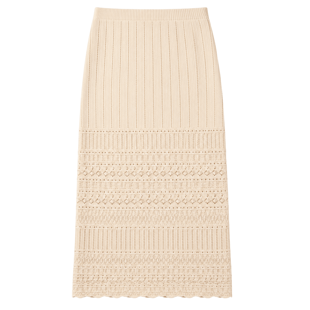 Pointelle Knit Pencil Skirt