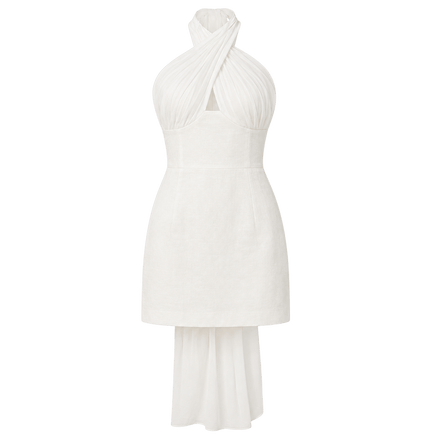 Halter Train Mini Dress