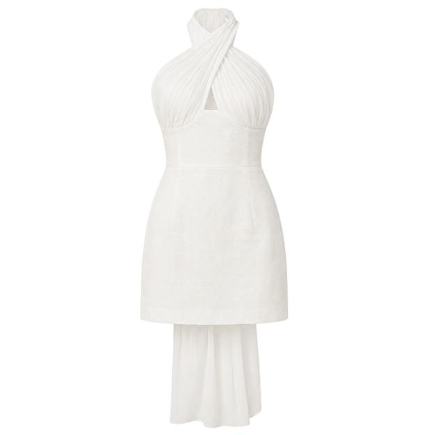 Halter Train Mini Dress