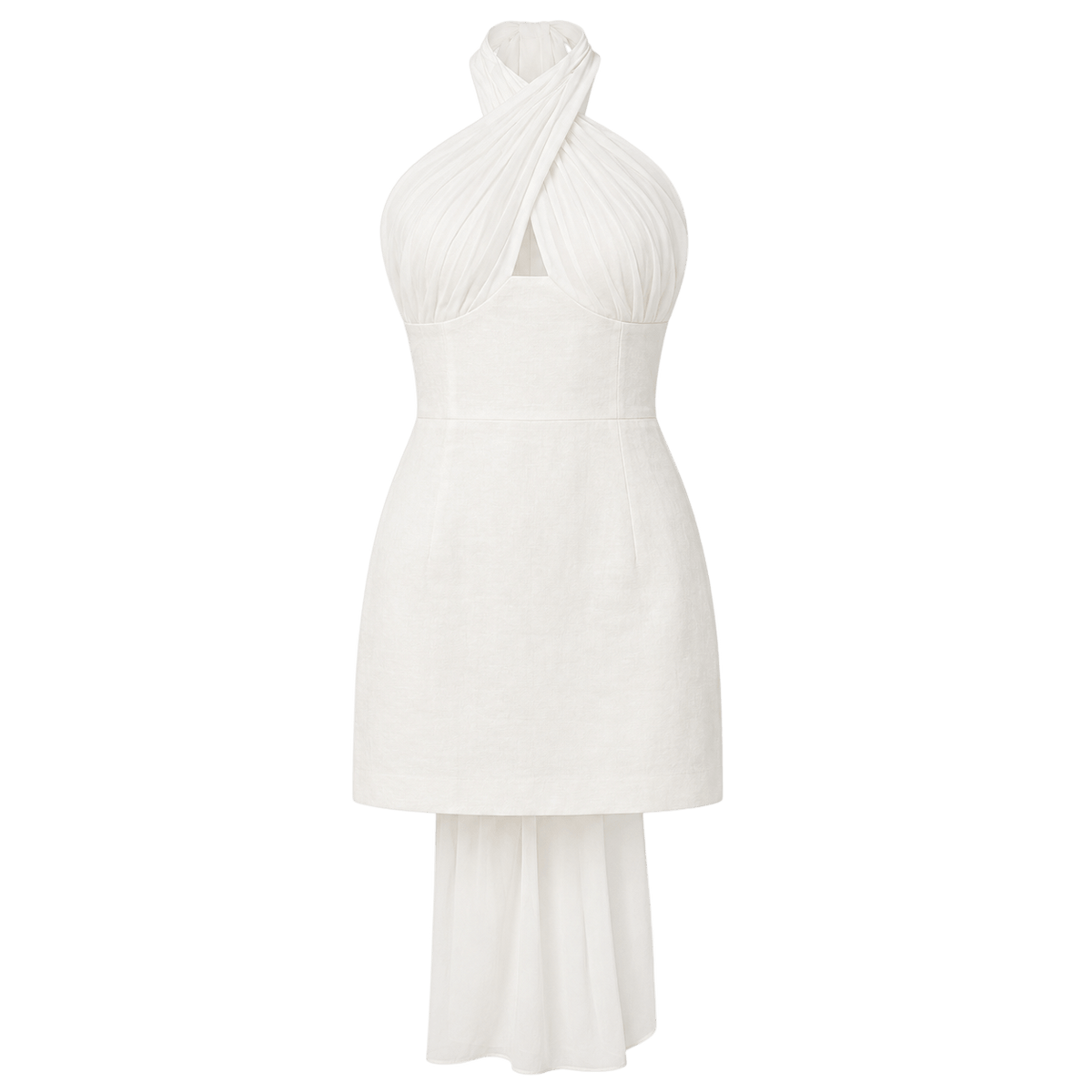 Halter Train Mini Dress