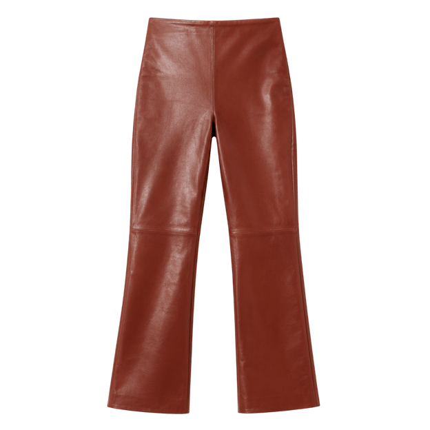 Leather Kick-Flare Trousers