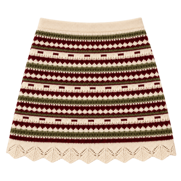 Fair-Isle Knit Mini Skirt