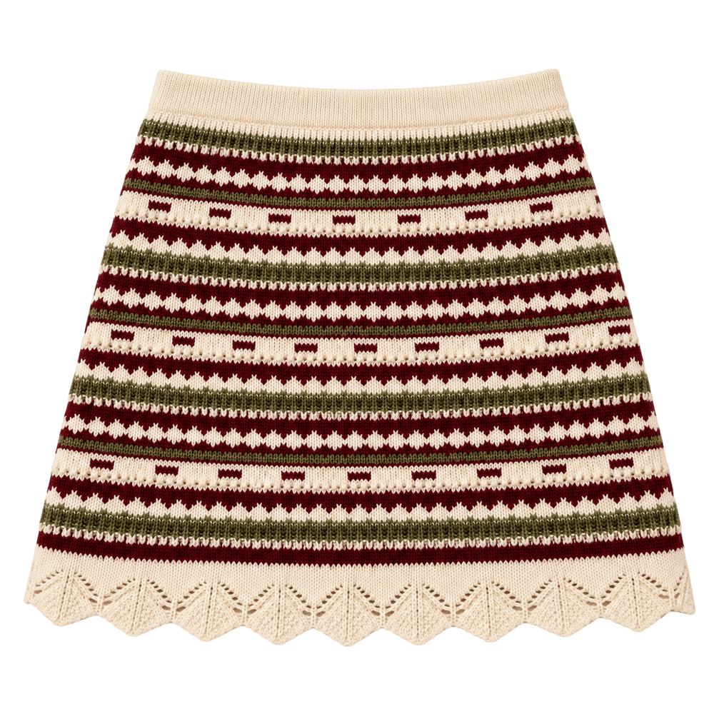 Мини пола от плетиво с шарка Fair Isle