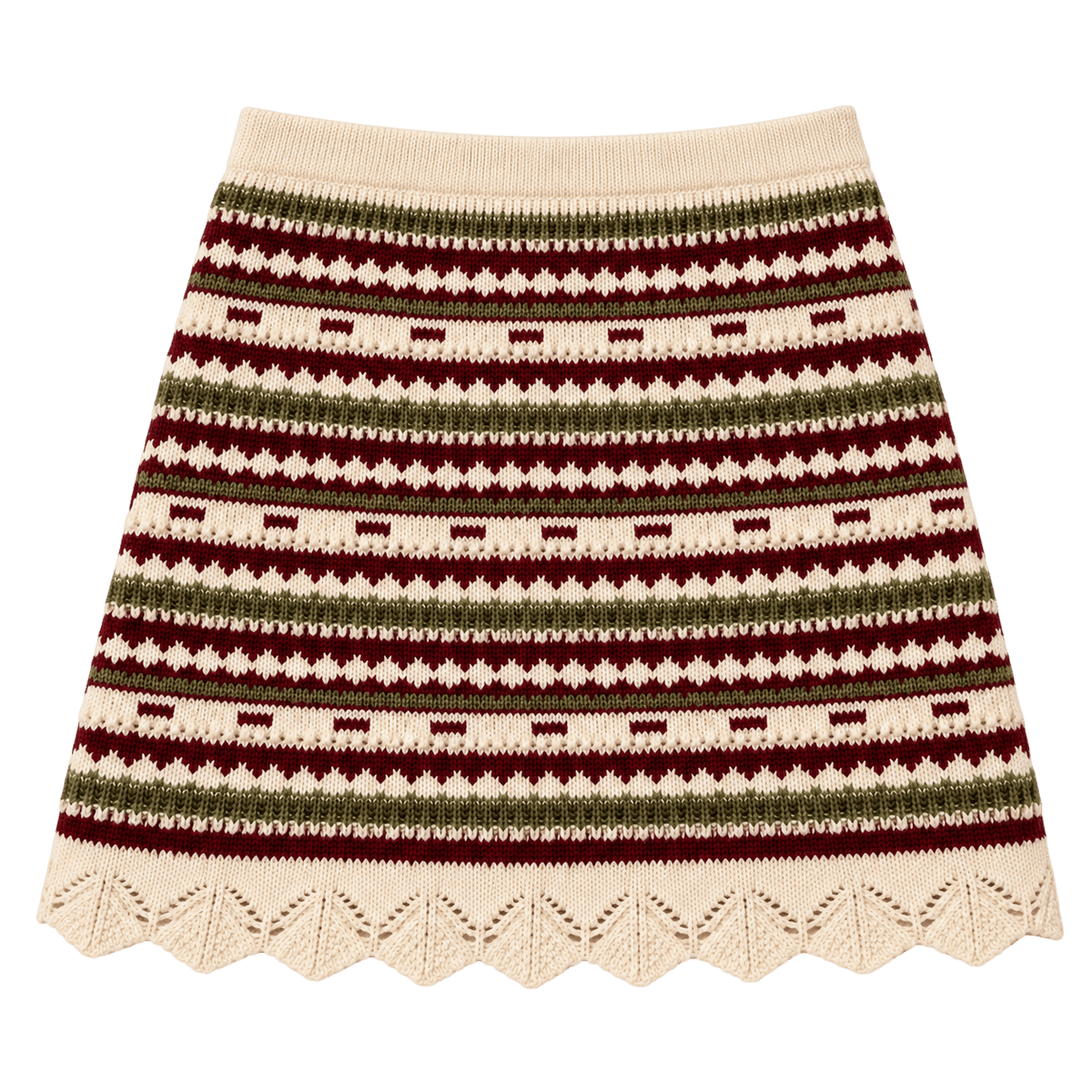 Мини пола от плетиво с шарка Fair Isle