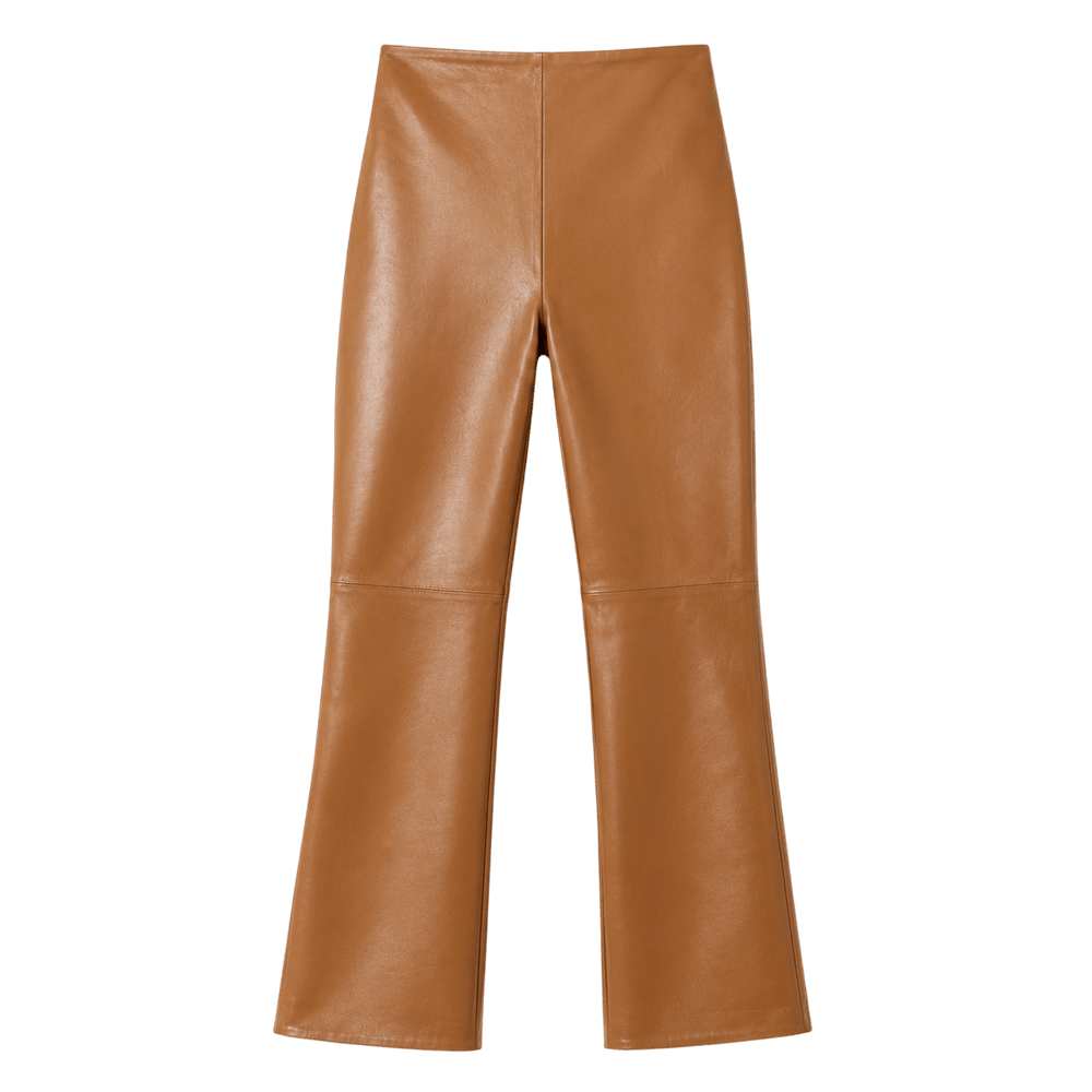 Leather Kick-Flare Trousers