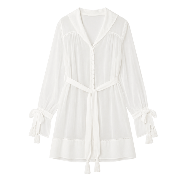 Cape-Back Silk Mini Dress