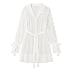 Cape-Back Silk Mini Dress