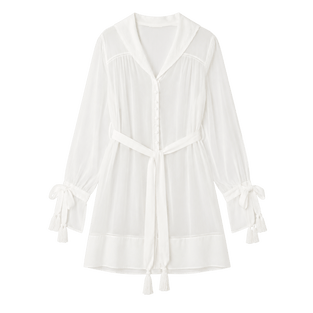 Cape-Back Silk Mini Dress
