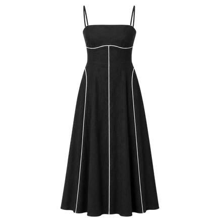 Piped Bustier Maxi Dress
