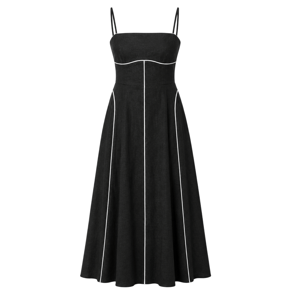 Piped Bustier Maxi Dress