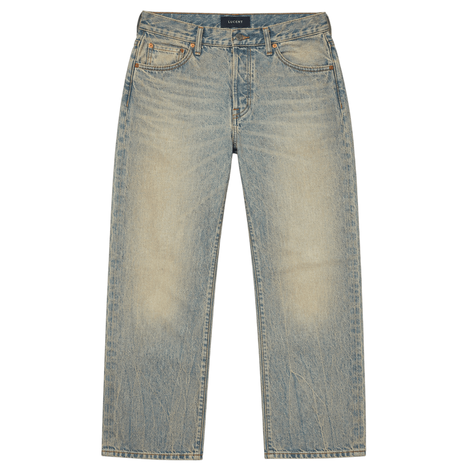 Vintage Wash Straight-Leg Jeans