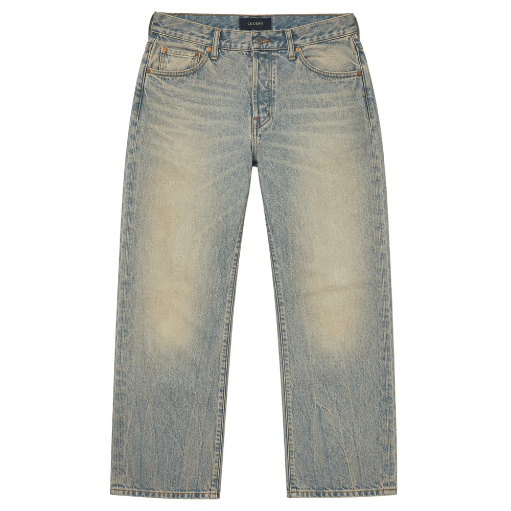 Vintage Wash Straight-Leg Jeans
