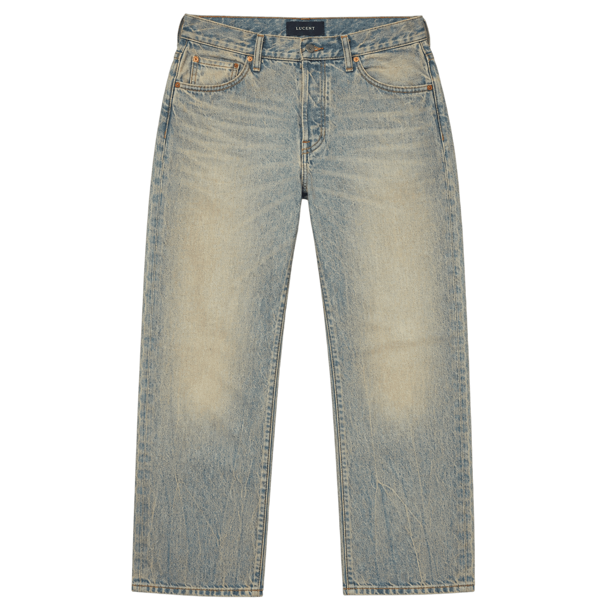 Vintage Wash Straight-Leg Jeans