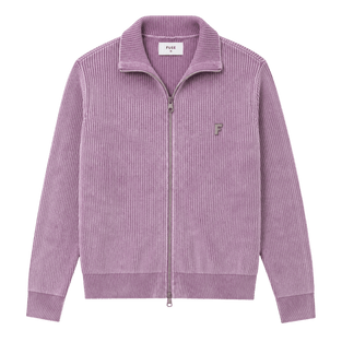 Veste en maille zippée côtelée