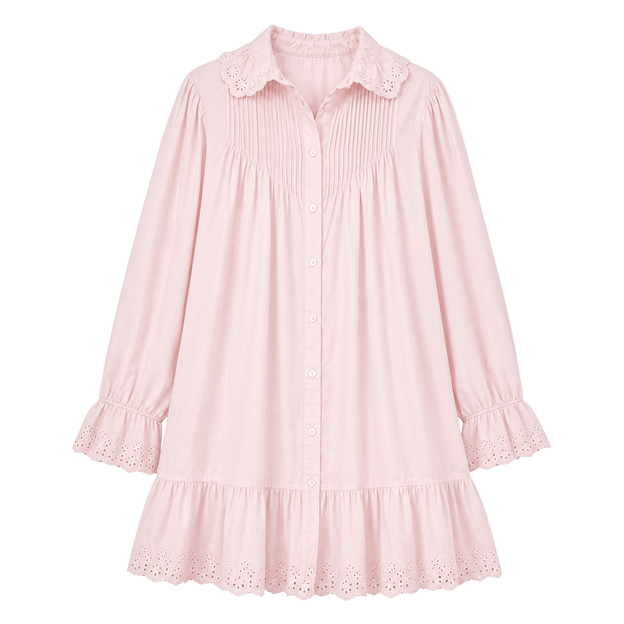 Ruffle Collar Mini Shirt Dress