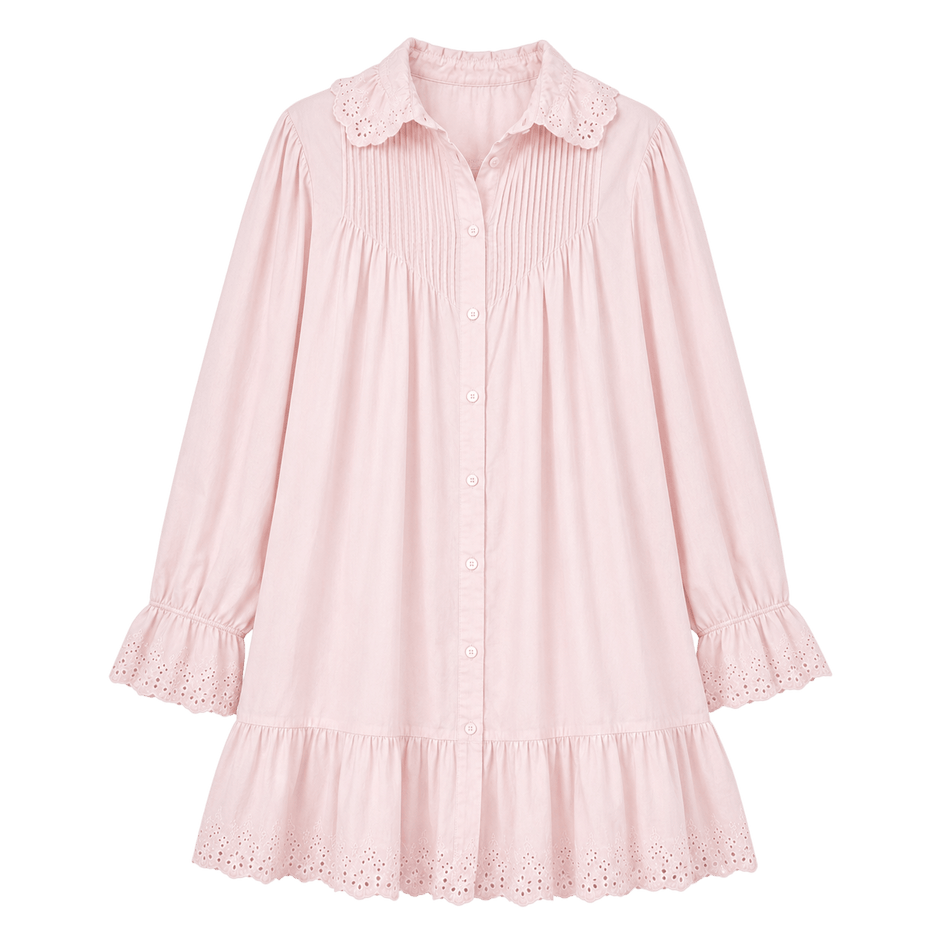 Ruffle Collar Mini Shirt Dress