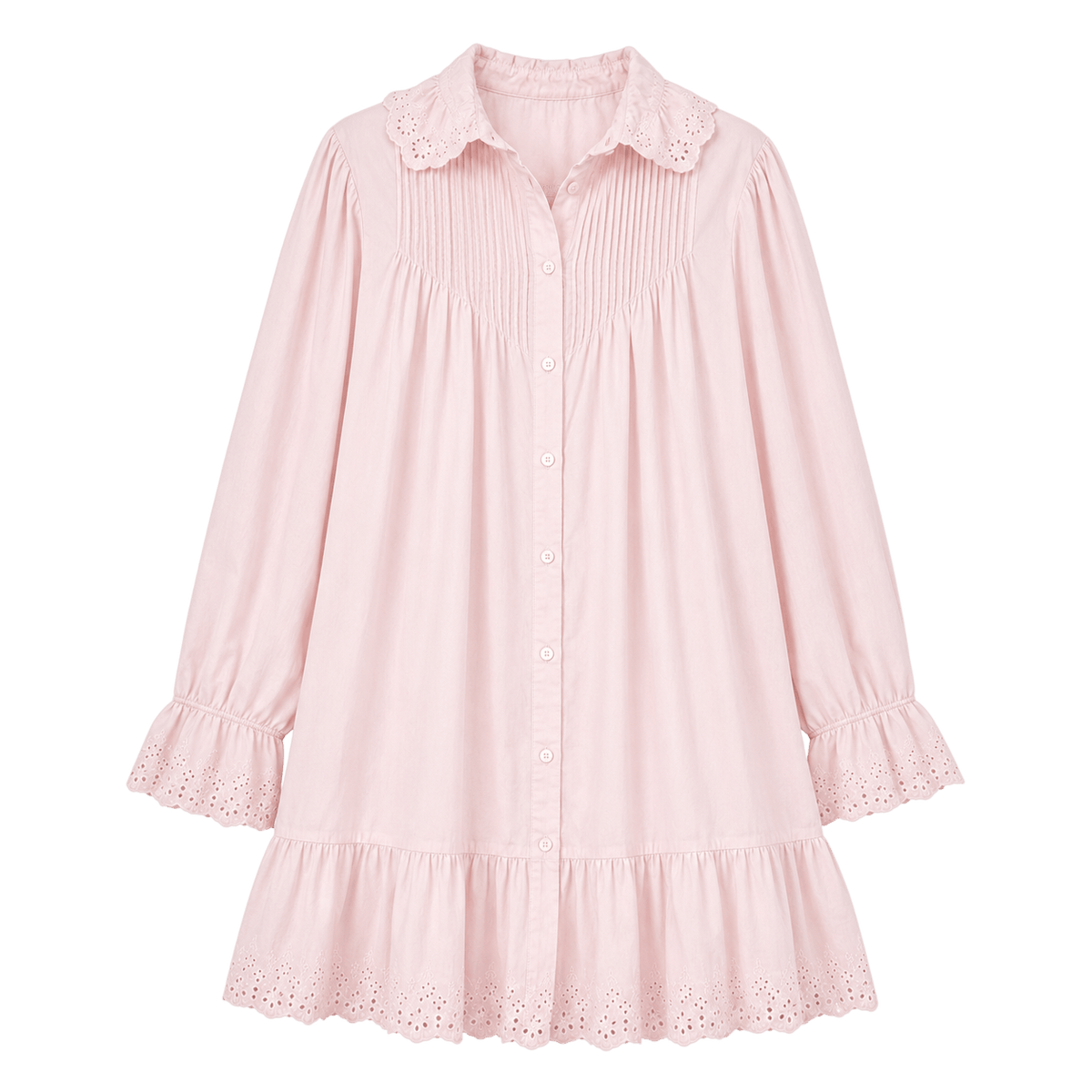 Ruffle Collar Mini Shirt Dress