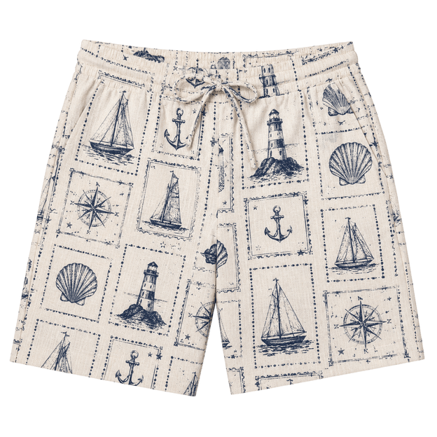 Postcard Print Shorts