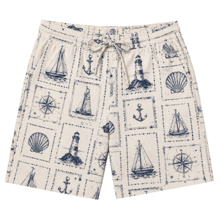 Postcard Print Shorts