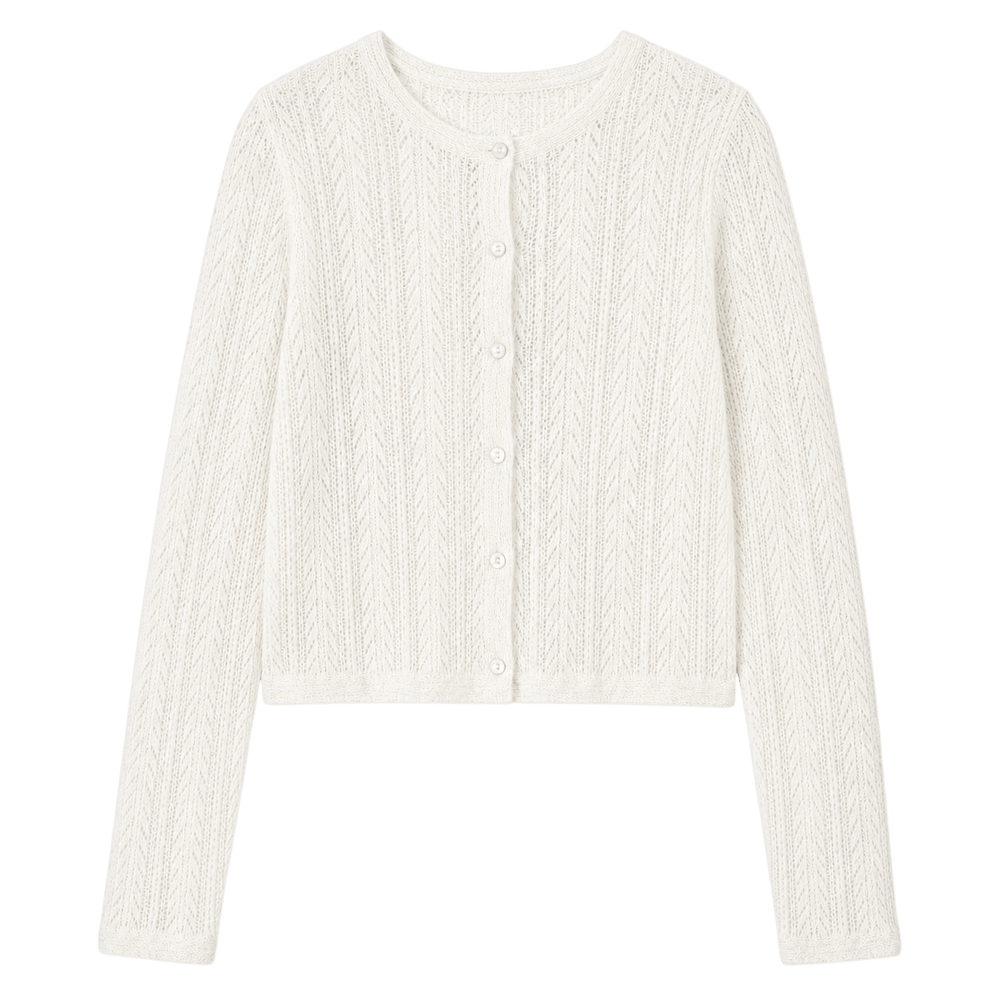 Pointelle Knit Cardigan