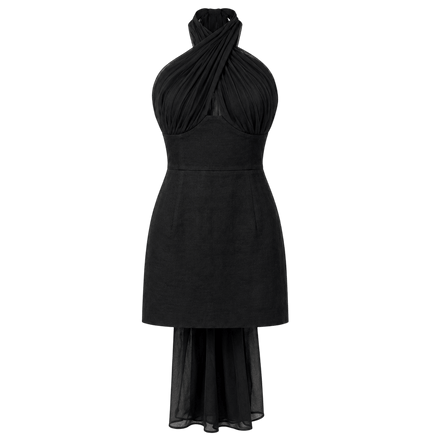 Halter Train Mini Dress