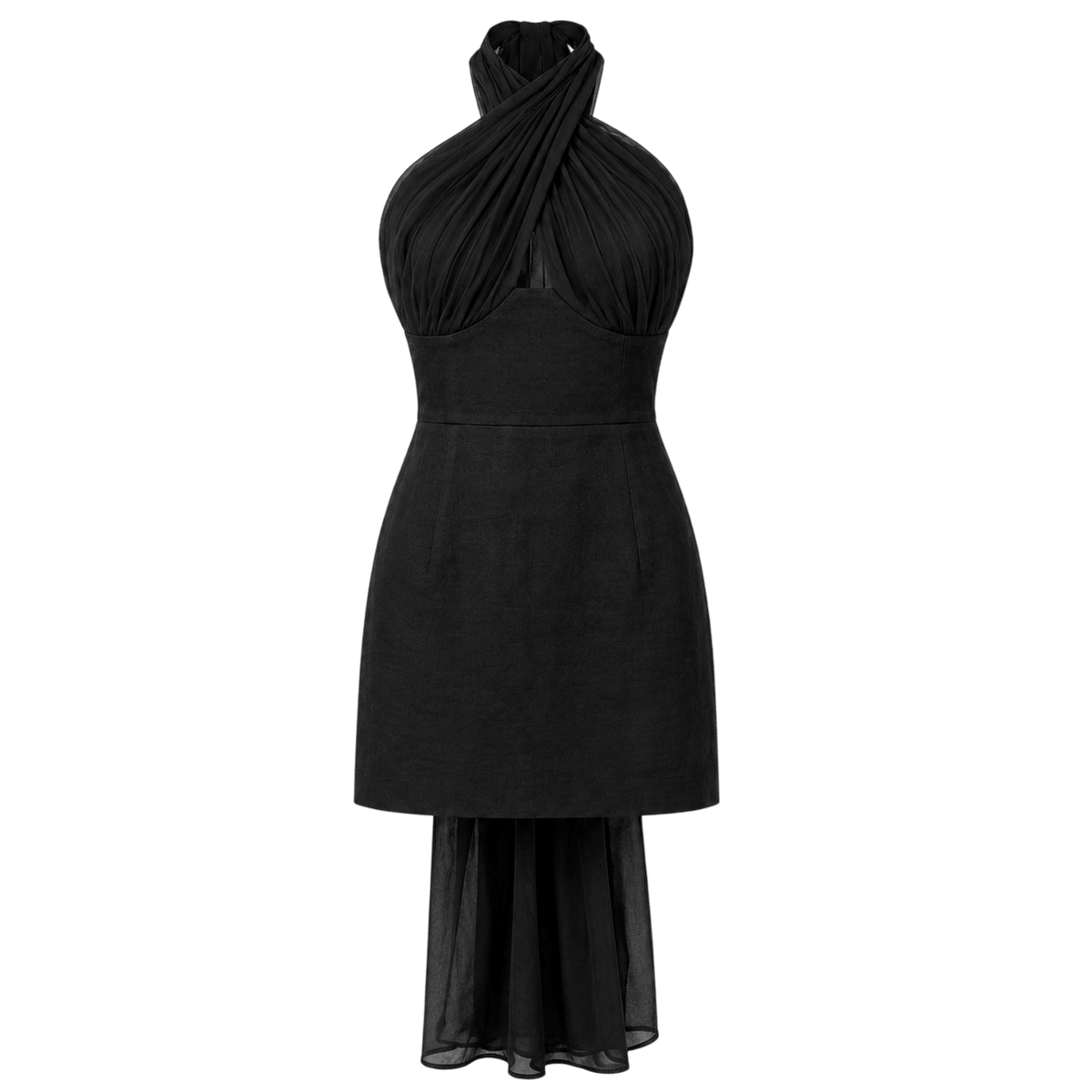 Halter Train Mini Dress
