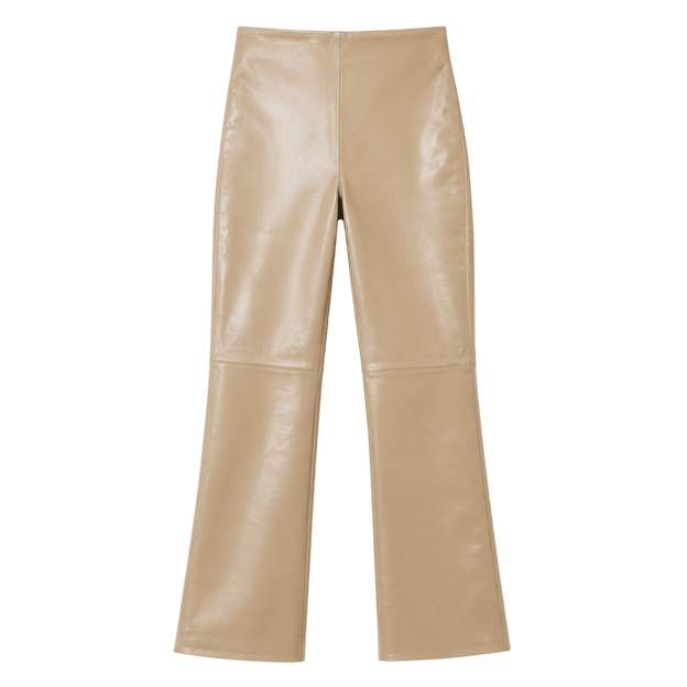 Leather Kick-Flare Trousers